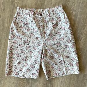Vintage 90s High Waisted Floral Print Shorts Cottage Retro Coastal Grandma Jorts